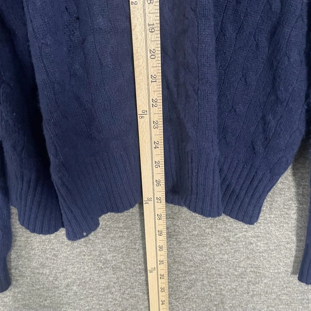 Polo By Ralph Lauren Sweater Mens XL Blue 100% Cashmere Cable Knit Pullover